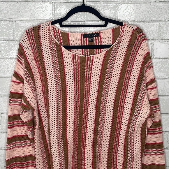 Rusty Striped Colorful Long Sleeve Sweater - Picture 2 of 10